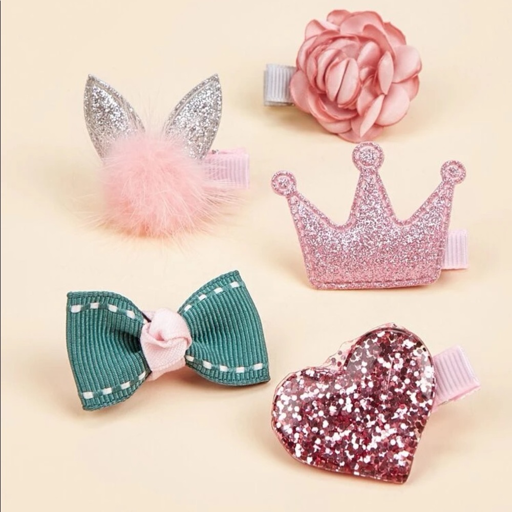 5pc Pet Hair Clíp Set 🐈